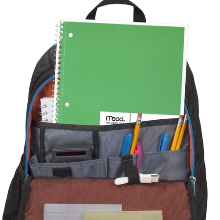 Mead Spiral Notebook, 6 Pack, 1 Subject, Wide Ruled Paper, 7-1/2" x 10-1/2", 70 Sheets per Notebook, Colors Will Vary (930201-ECM25)