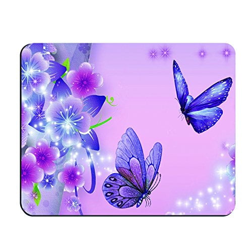 Rectangle Personnalisé Papillon Violet Mousepad, Mouse Pad