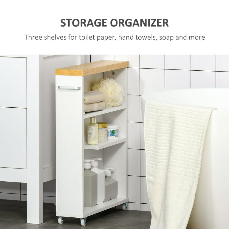 Spirich Slim Bathroom Storage Cabinet, Free Standing Toilet Paper Holder, Bathroom  Cabinet Slide Out Drawer Storage,White - Walmart.com