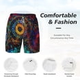 thumbnail image 6 of Picia Mandala Colorful pattern Mens Swim Trunks with Compression Liner Stretch Beach Shorts Quick Dry with Zipper Pockets No-Chafing Board Shorts-Small, 6 of 9