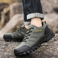 thumbnail image 2 of Mens Hiking Shoes Waterproof Breathable Lightweight Army Green Outdoor Trail Non-Slip Low Top,Size 9.5, 2 of 9