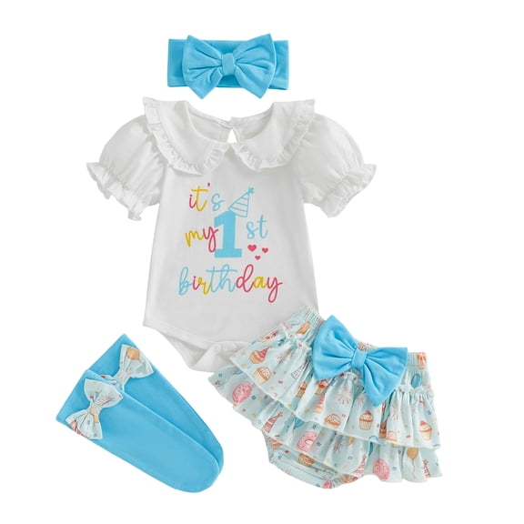 newwalpole Baby Girl Clothes 1st Birthday Girl Outfit Romper Tutu Skirt Set 3 6 12 18 Months Half Birthday Girl Outfit