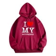 thumbnail image 1 of WEAIXIMIUNG Sweat à Demi-Zip pour Femmes Sans Capuche Saint-Valentin Adulte Manches Longues Imprimé Graphique Sweat à Capuche Pull Sweat-Shirts à Cordon, 1 of 4