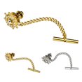 thumbnail image 2 of Men Tie Tack Fashion Rudder Rhinestone Tie Tack Back Tie Tack Clutch with Chain, 2 of 5