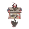 thumbnail image 1 of Letrero colgante de madera para , placa para colgar puerta, adornos artesanales de madera para ventana de árbol, letrero de decoración Cráneo Yotijar Letrero colgante de Halloween, 1 of 7