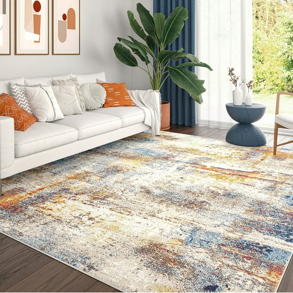 Chelsea Contemporary Abstract 5'3'' x 7'3'' Multicolor Polypropylene Indoor Area Rug, 5' x 7'