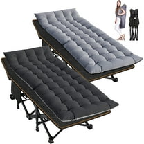Slsy Camping Cot for Adults, 2 Packs Folding Sleeping Cots, Folding Cot with 2 Sided Mattress and Carry Bag,Supports 880 lbs