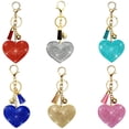 thumbnail image 1 of 6pcs Glitter Love Heart Keychain Premium Crystal Tassel Key Chain, 1 of 7