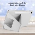 thumbnail image 4 of Allytechgroup Slim Case for Samsung Galaxy Tab S10+ Plus/ Tab S9+ Plus/ Tab S9 FE+ Plus 5G 12.4", Premium PU Leather Acrylic Back Cover Shockproof Anti-Scratch Multi Angle Stand Case Cover, Gray, 4 of 6