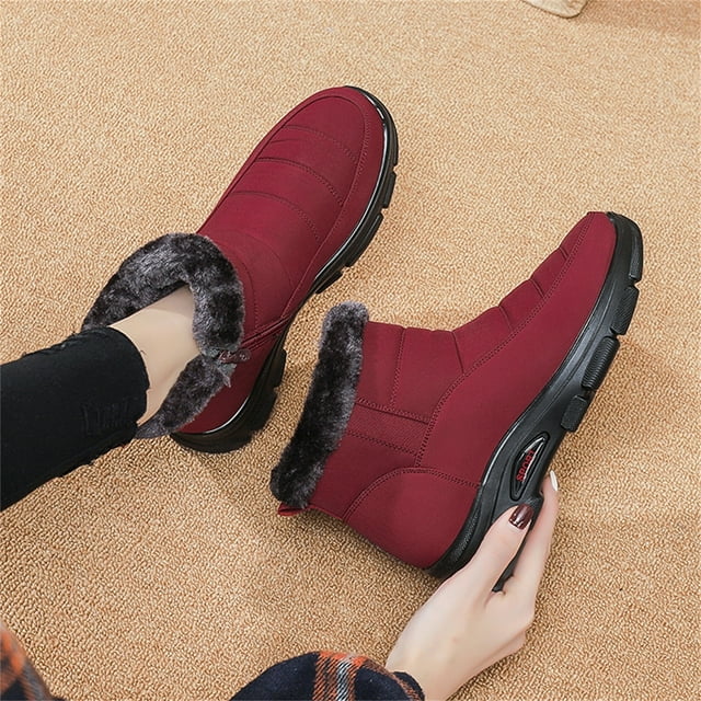 Botas de nieve de terciopelo para invierno, botas cortas para mujer, zapatos impermeables cálidos y gruesos para mujer Wmkox8yii ghj2202