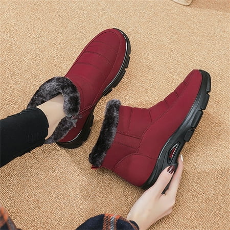 Clearance Under 10$!Winter Warm Snow Boots for Women Plus Size Velvet Snow Short Warm And Thick Women s Shoes