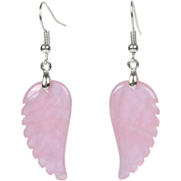 Gemstone Crystal Healing Reiki Chakra Handmade Angel Wing Dangle Earrings[Z8055]