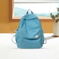 thumbnail image 4 of Otqutp Student Bag Female Pure Color Simple Leisure Shoulder Bag Campus Backpack for Women's Casual Traveling Hiking(Sky Blue,One Size), 4 of 4