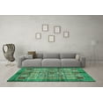thumbnail image 3 of Ahgly Company Indoor Rectangle Abstract Turquoise Blue Modern Area Rugs, 8' x 10', 3 of 4