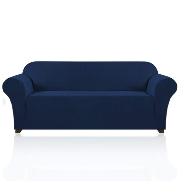 Stretch Sofa Slipcover 1 Piece Sofa Cover for 3 Cushion Couch Furniture Protector/Cover Couch with Elastic Bottom Soft and Durable Sofa Cover Pet Protector (Sofa, Navy)