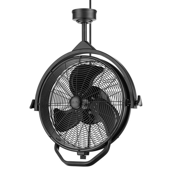 Mule Ventilateur d'Extérieur Robuste de 18 Pouces, Options de Montage au Plafond à Double Hauteur, Prise à 3 Broches
