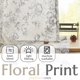 thumbnail image 3 of Cortina Jinchan para salón, mezcla de lino, 114 x 115 cm, diseño floral, color gris, 3 of 9