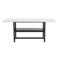 thumbnail image 5 of Tcbosik 3-Tier Modern Dining Table with Storage Shelf, 71" Long Accent Table with Metal Frame for Kitchen, Living Room, White, 5 of 10
