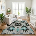thumbnail image 7 of Addison Rugs Mayfield Premium Machine Washable Transitional Aztec Black Rectangle Rug, 3' x 5', 7 of 7