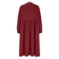 thumbnail image 6 of AUNVITO Women's Solid Color V Neck Tie Front Casual Dress Breathable and Comfortable for Summer, 6 of 9