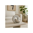 thumbnail image 3 of Marble Double Ring Sculpture for Home and Bathroom Decor - Decorative Office Accent for Desk, Shelf, or Coffee Table - Intertwined Statue Ornament for Living Room Decor - 6", White & Beige, 3 of 11