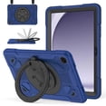 thumbnail image 2 of Case for Samsung Galaxy Tab A11,Anti drop silicone+PC Layer Protective Case 360 ° Rotating Bracelet Handle Stand ,Shoulder Strap, Heavy Duty Shockproof Tablet Case,Blue Black,For Galaxy Tab A11, 2 of 7