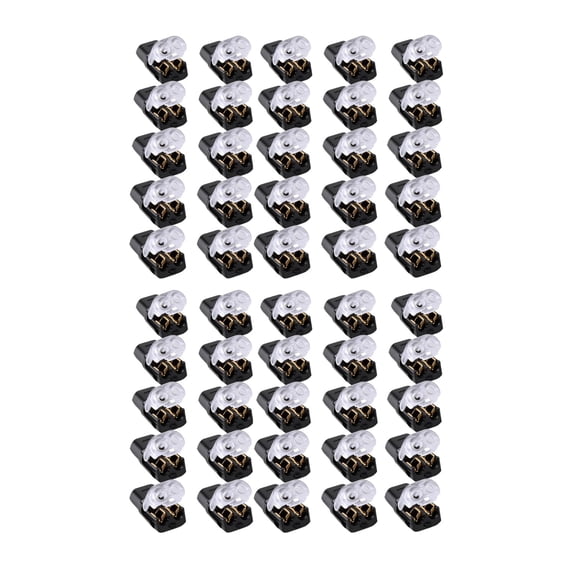 Eguiwyn 50PC LED Strip Light Connector, 2-Pin Solderless Quick Connect Plug with Locking Clip for Easy Installation, D2 Interlocking Wire Connector Terminal, 50pcs, 2.17*0.95cm