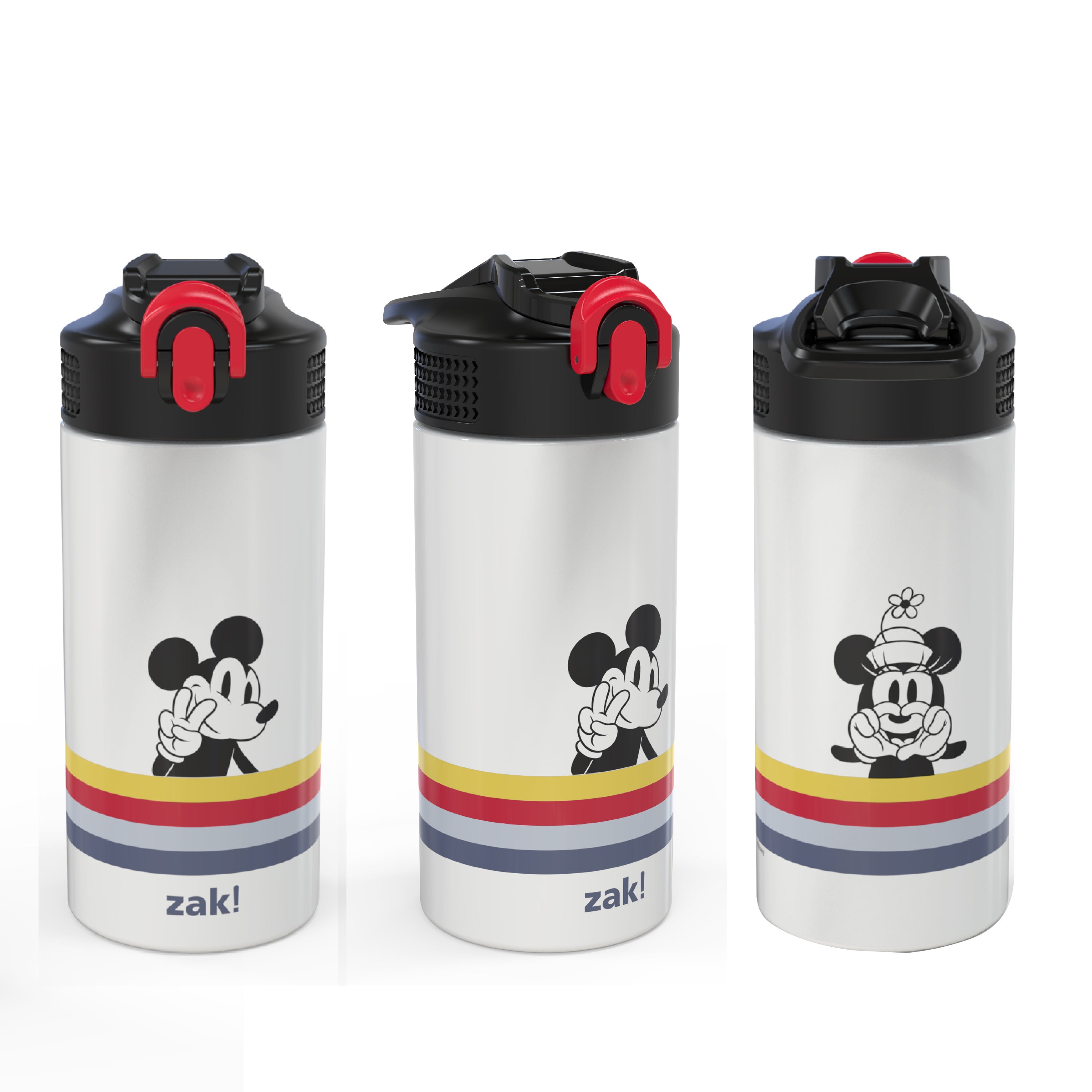 Zak Designs 13.5 oz Mesa Kids Water Bottle Stainless Steel Vacuum Insulated  for Cold Drinks Indoor Outdoor, Disney Mickey Mouse 