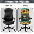 thumbnail image 4 of SEANATIVE Stretch Office Chair Slipcover Removable Computer Chair Cover Universal Rotating Desk Chair Protector Washable Dorm High Back Chair Cover, L, Tribal Sunflower Leopard Print Teal, 4 of 7