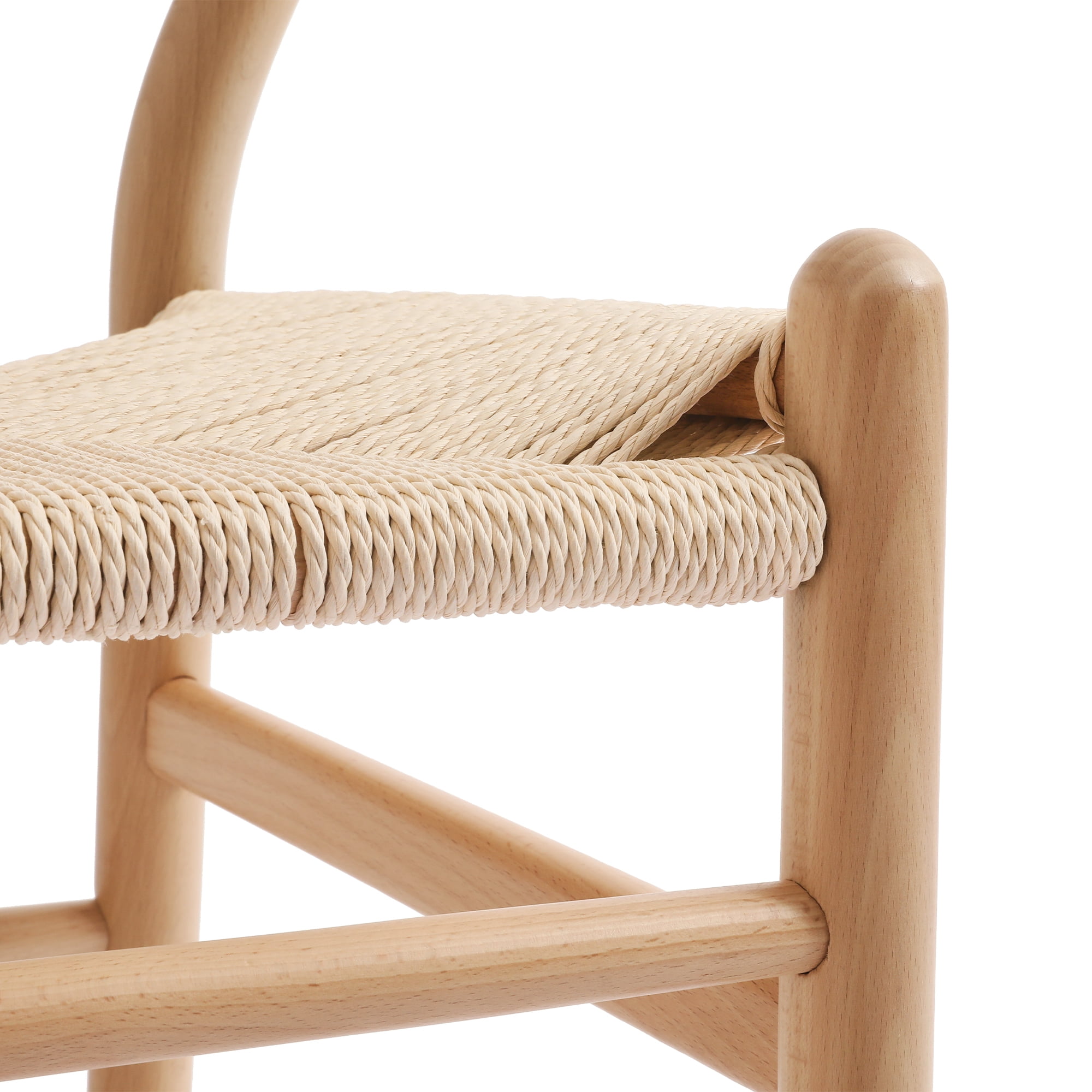 DYCANPO Wood Dining Chairs Set of 4, Mid Century Modern Y-Shaped Backrest, Fully Assembled, Natural