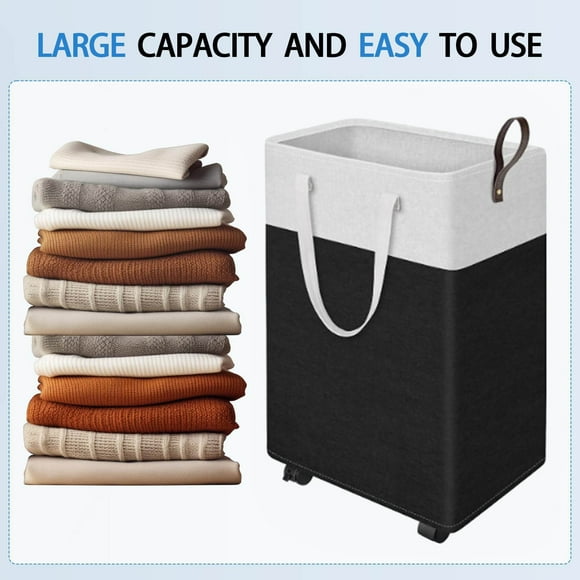 Laundry Hamper With Wheels 75L Rolling Clothes Set Handle Large Laundry Hamper For Laundry Cart Liner Travel Laundry Labeled Laundry Hamper Collapsible Laundry Cart Large Hamper with Wheels