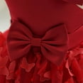 thumbnail image 7 of Alvivi Flower Girl Wedding Party Formal Gown Toddler 3D Butterfly Applique Tulle Tutu Princess Dress Burgundy 4-5, 7 of 7