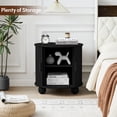 thumbnail image 5 of Wirrytor Side Table with Charging Station, The Table Behind the Sofa with Storage Space and Sliding Door, Bedside Table Accent Cabinet for Living Room, Bedroom, Entryway (Black), 5 of 9