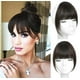 thumbnail image 1 of ORIGEN Clip en Flequillo Cabello Humano Real Clip en Flequillo Wispy Flequillo con Patillas Postizos Extensiones de Flequillo Frontal Falso para Mujeres Color Marrón Negro, 1 of 5
