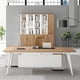thumbnail image 2 of Work Minimalist Desk Tables Modern Computer Storage Ideas Designer Set Wooden Hall Office Desk Long Mesa Escritorio Furniture My Lux Decor Round, 2 of 14
