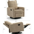 thumbnail image 5 of Manual Swivel Rocking Recliner for Adults, Small Plush Wall Hugger Reclining RV Chair, Glider Swivel Recliner Chair with Foot Rest for Nursery, Living Room and Small Places, 5 of 8