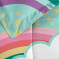 thumbnail image 2 of Dream Factory Rainbow Flare Twin 5 Piece Comforter Set, Polyester, Microfiber, Teal, Child, Female, 2 of 8
