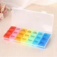 thumbnail image 4 of MasteelfCA Colorful English 21 Grids Pill Box Portable Monthly Pill Organizer Container Storage Box Medicine Case, 4 of 8