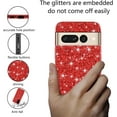 thumbnail image 6 of Compatible with Google Pixel 7 Pro Case Glitter Bling Google Pixel 7 Pro Phone Case for Girls Cute Bumper Shockproof Protective Cases (Red), 6 of 14