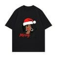 thumbnail image 4 of Black T Shirt With African American Woman Wearing Santa Hat And Merry Christmas Text For Holiday Season, 4 of 4