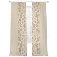 thumbnail image 7 of Japanese Sheer Curtains 96 Inch Length 2 Panels Set, Beige Farmhouse Retro Floral Leaf Pattern Voile Window Treatment Semi Sheer Long Curtains Drapes for Bedroom/Living Room/Kitchen 52"x96"x2, 7 of 7