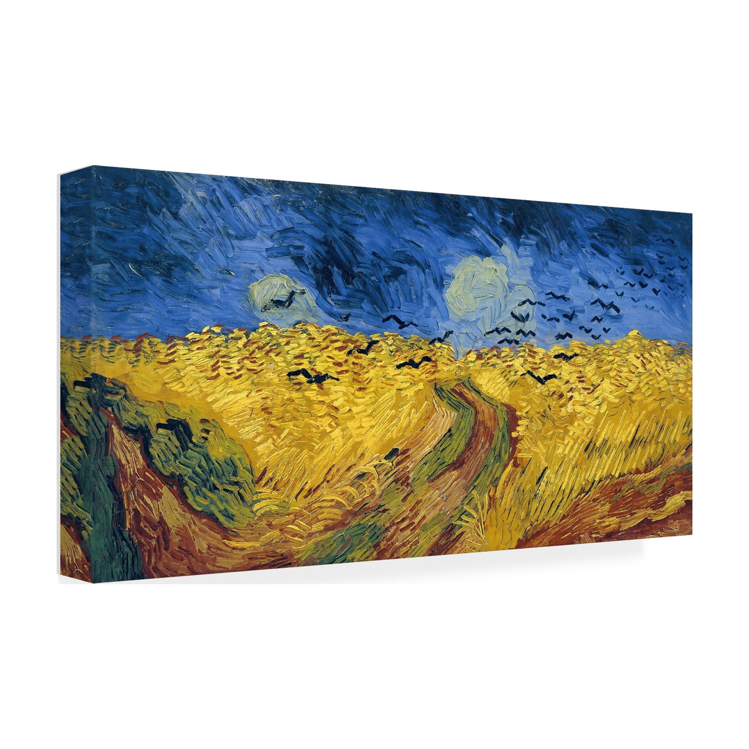 Trademark Fine Art Vincent Van Gogh Wheatfield with Crows Canvas Wall Art - 24x47