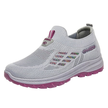 Fauean Shoes for Women Sneakers Casual and Lightweight Slip on Sneakers Women s Shoes Grey Size 40
