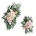 thumbnail image 3 of Tachiuwa 2Pcs Artificial Floral Swag Wedding Arch Flowers Green Leaves Rustic Silk Flowers Welcome Sign Decoration for Ceremony Window pink and orange, 3 of 10
