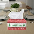 thumbnail image 3 of ZUXONGSY Christmas Tree Tissue Box Cover PU Leather Rectangular Tissue Box Holder with Buttons Customized Printed Tissue Cover Texture Leather Tissue Box Cover for Christmas Decor, 3 of 7