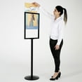 thumbnail image 4 of M&T Displays Sign Holder Stand, Black 18x24 Inch Poster Frame Double Sided Slide-In Aluminum Easy Loading Floor Standing Pedestal Advertisement Post Commercial Menu Holder Round Heavyweight Base, 4 of 9