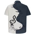 thumbnail image 5 of WREESH Men's Casual Fashion Short Sleeve Button Down Shirt with Color Block Print and Note Design Dark Gray, 5 of 6