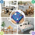thumbnail image 4 of Blue Purple Tie Dye Pattern Square Tablecloth,Waterproof Square Table Cover,Wipeable Spillproof Washable Table Cover for Home Kitchen Party Decor 42"X42"(107x107cm), 4 of 6