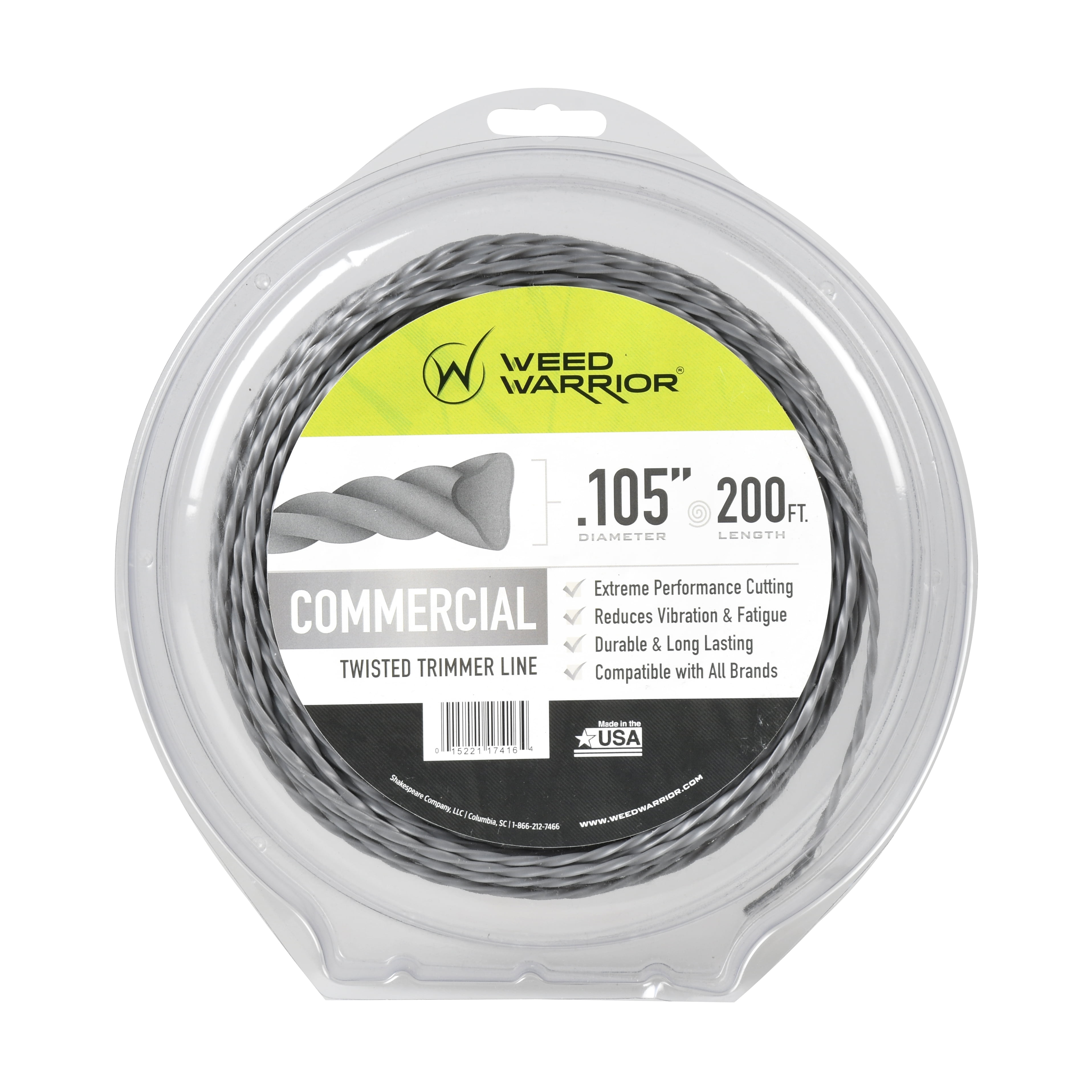 Weed Warrior .065 Diameter Commercial Twisted Trimmer Line 100ft 