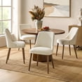 thumbnail image 2 of Dining Chairs Set of 4 Velvet Upholstered Side Chairs Solid Wood Legs Home Kitchen Ivory, 2 of 7